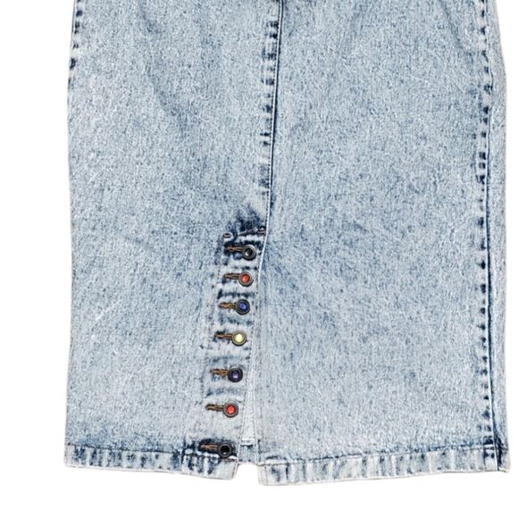 Women Vintage 1980s stone Wash Jeweled No Problem High Waisted Pencil Je… - Picture 3 of 9